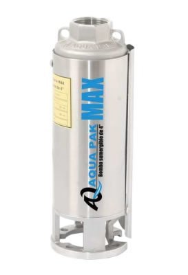 AQUA PAK MAX Bomba sumergible  M3.5 de 2 H.P. capacidad en su máxima efieciencia 34 mts. de carga y 55 GPM; incluye válvula de retención; descarga en 2PULG. cuerpo de 4PULG. - M3.5X20-7