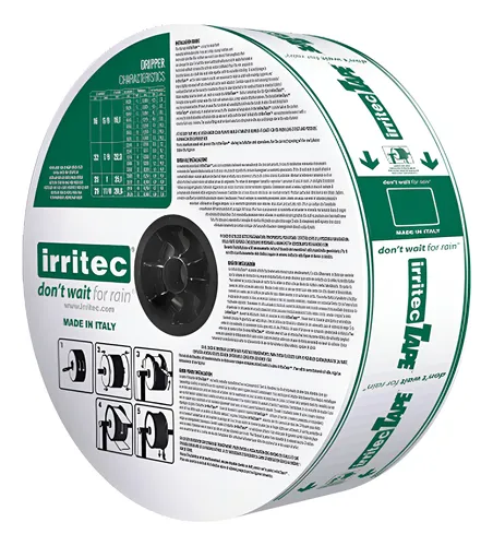 IRRITEC TAPE Cintilla 5/8pulg 6 mil. espaciamiento 8pulg. gasto 0.54 GPH = 0.9 LPH por gotero a 10 PSI. rollo de 10,006 ft. = 3050 mts. - FNI5062040LL