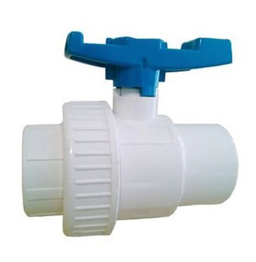 AQUPLA Vavula bola con tuerca union PVC Blanco 1/2 pulg. Cementar - AQUPLAVTS05B