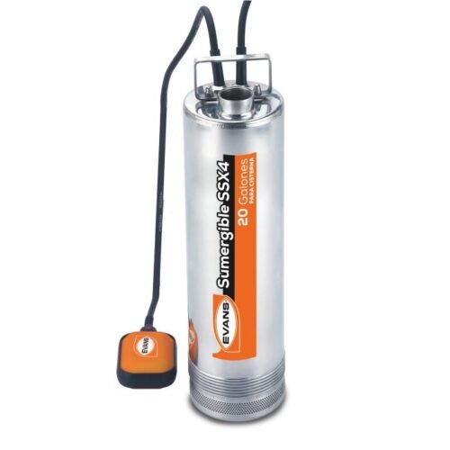 EVANS Bomba sumergible p/cisterna 2 HP Acero inox. 20
GPM, descarga de 1.5 220v - SSX4ME200G2-FI