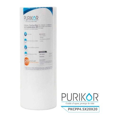 PURIKOR PKCPP4.5X20X20 CARTUCHO POLIPROPILENO 20X4.5 20 MICRAS - PKCPP4.5X20X20