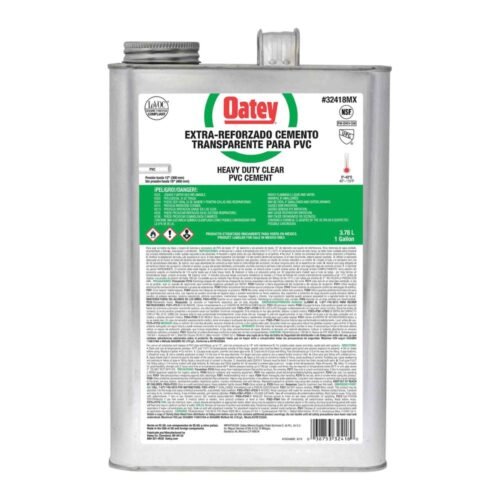 OATEY Cemento etiqueta verde = 717 W-O, 1 galon, cemento viscosidad gruesa, color gris, para PVC C40-C80 hasta 12 pulg. - 32418MX