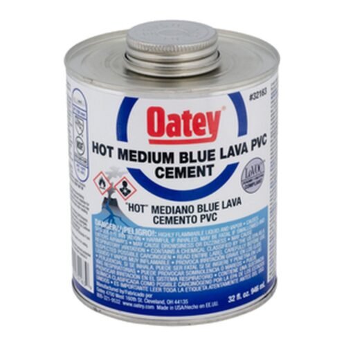 OATEY Cemento Blue Lava = 747 W-O, 32 oz. = 946 ml., cemento viscosidad mediana, color azul, para PVC C40-C80 hasta 6 pulg. - 32404MX