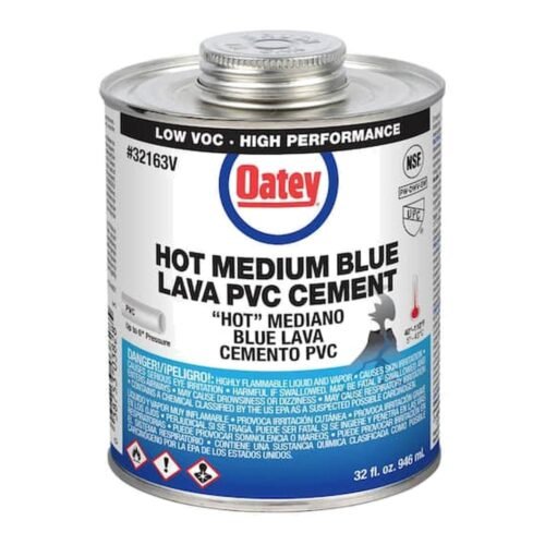 OATEY Cemento Blue Lava = 747 W-O, 1 galon, cemento viscosidad mediana, color azul, para PVC C40-C80 hasta 6 pulg. - 32405MX