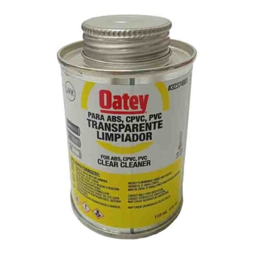 OATEY Limpiador Transparente, 4 oz. = 118 ml., color transparente, para PVC, CPVC y ABS todos los diametros - 32374MX