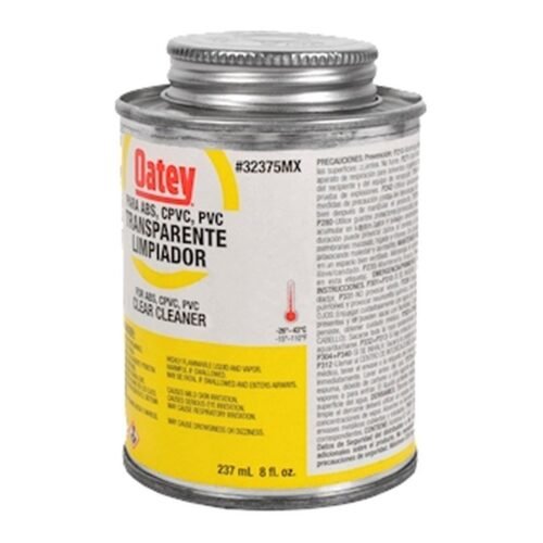 OATEY Limpiador Transparente, 8 oz. = 236 ml., color transparente, para PVC, CPVC y ABS todos los diametros - 32375MX