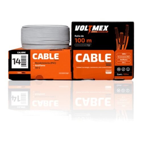 APEC-VOLTMEX Cable electrico unipolar CCA #14 caja 100 mts. Blanco - 1500014 B