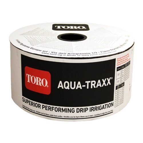 TORO AQUA TRAXX Cintilla 5/8pulg. 8 mil. espaciamiento 8pulg. gasto 0.27 GPH = 1.01 LPH por gotero a 8 PSI. rollo de 7500'=2286 mts - EA5080867-750